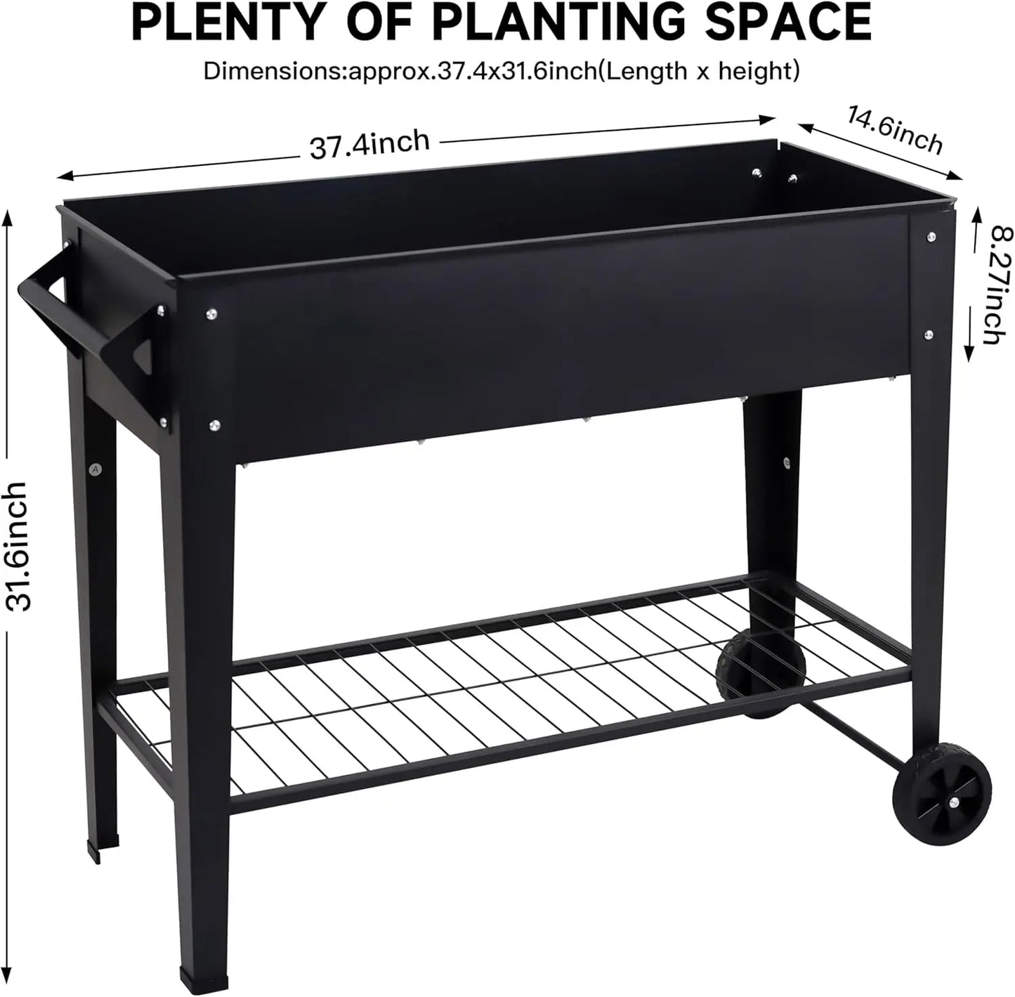 Raised Garden Bed with Wheels Anti-Rust Steel Planter Box