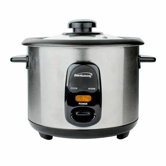 16-Cup Rice Cooker Steamer Non-Stick Pot Black Silver Automatic Warming 500W