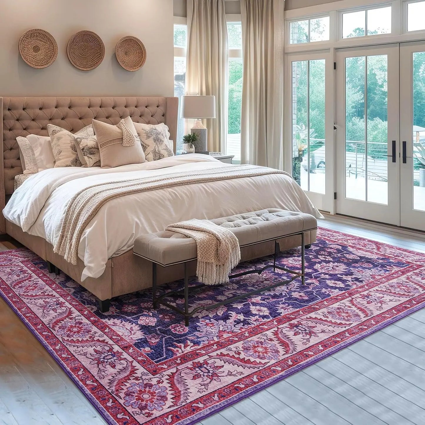 Faux Cashmere Vintage Soft Accent Area Rugs Machine Washable