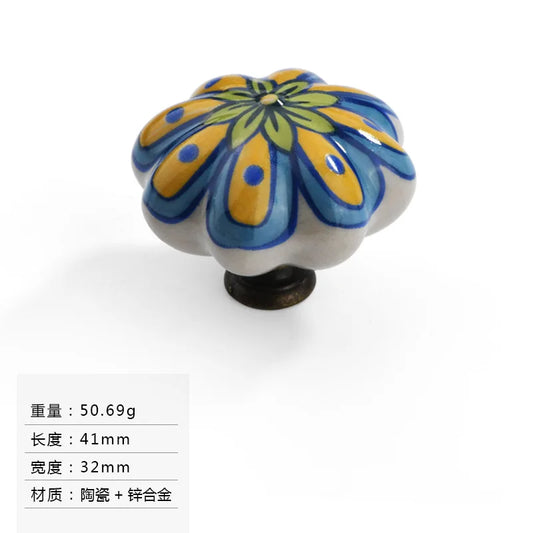 Ceramic Drawer Handle Single Hole Small Circular Colored Handle
