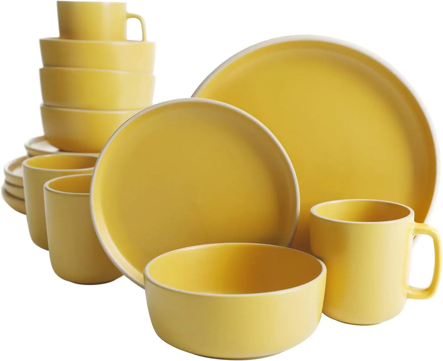 Zuma Stoneware Dinnerware Set - Matte Black for Four