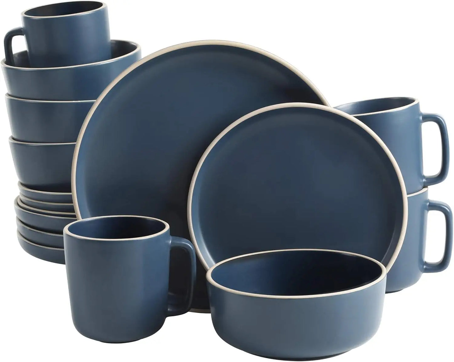 Zuma Stoneware Dinnerware Set - Matte Black for Four