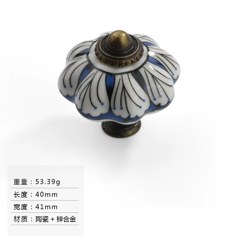 Ceramic Drawer Handle Single Hole Small Circular Colored Handle