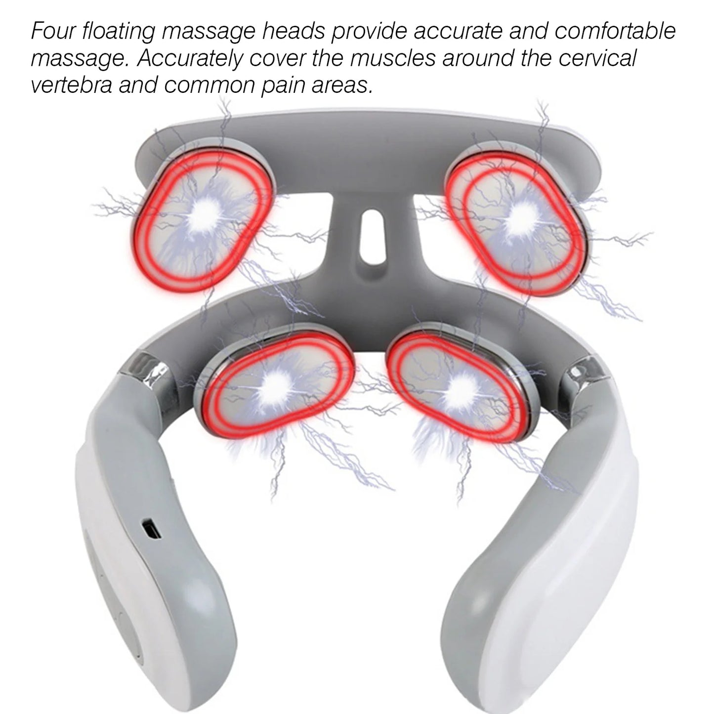 Electric Massager for Neck Shoulder Pain Relief USB 4 Heads