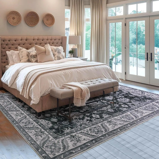 Faux Cashmere Vintage Soft Accent Area Rugs Machine Washable
