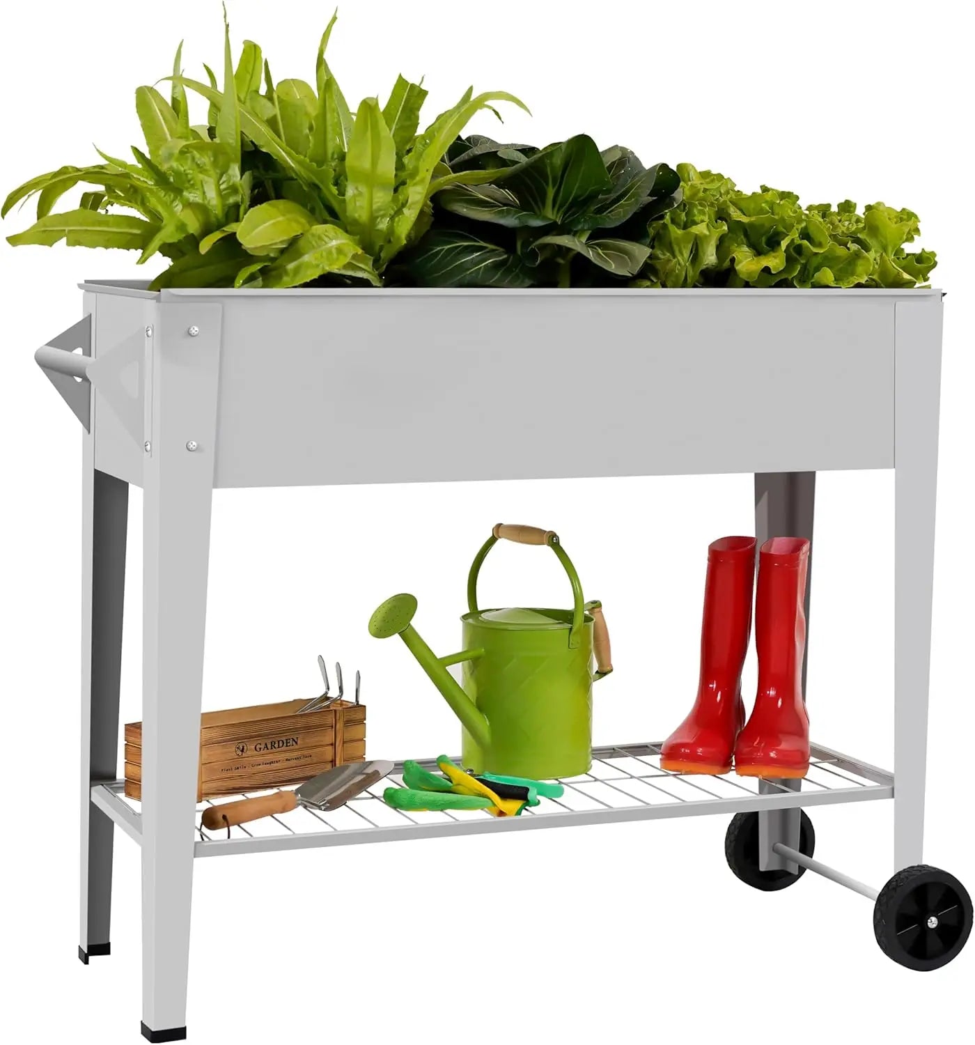 Raised Garden Bed with Wheels Anti-Rust Steel Planter Box
