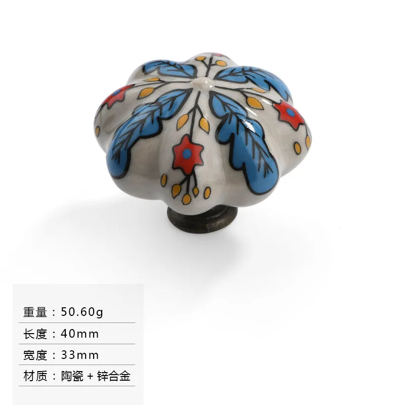 Ceramic Drawer Handle Single Hole Small Circular Colored Handle