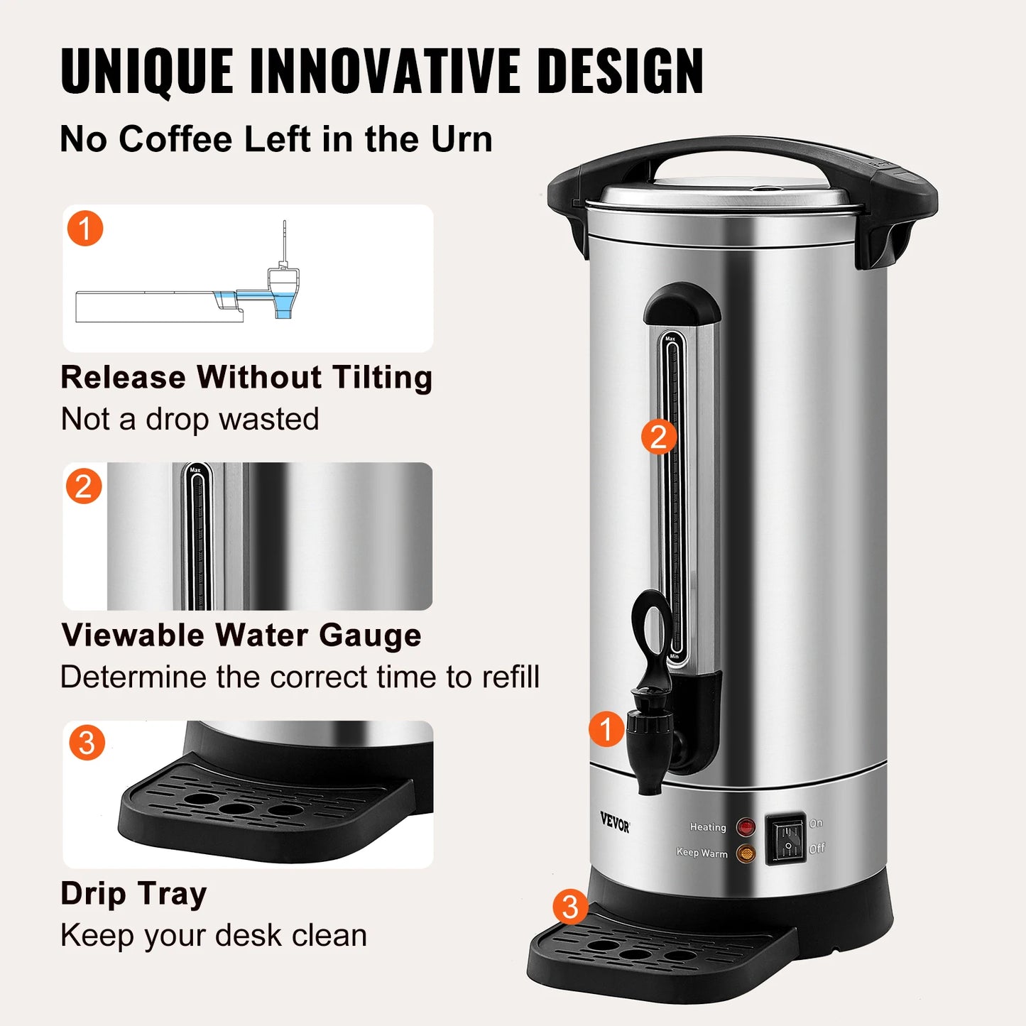 110 Cups Stainless Steel Coffee Thermos Hot Water Camping