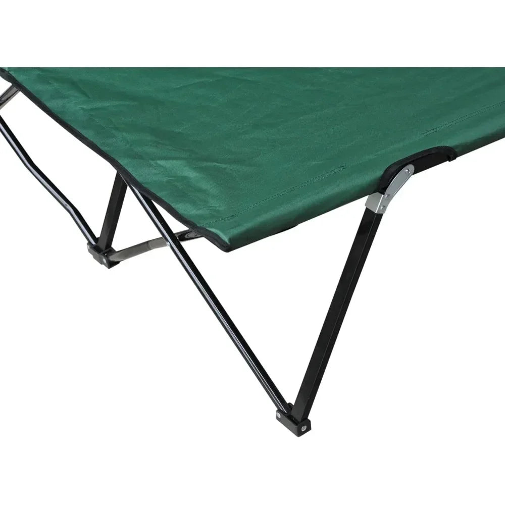 2 Person Folding Camping Cot 50 Inch Extra Wide Outdoor Portable Sleeping Cot with Carry Bag Elevated Camping Bed Beach Hiking