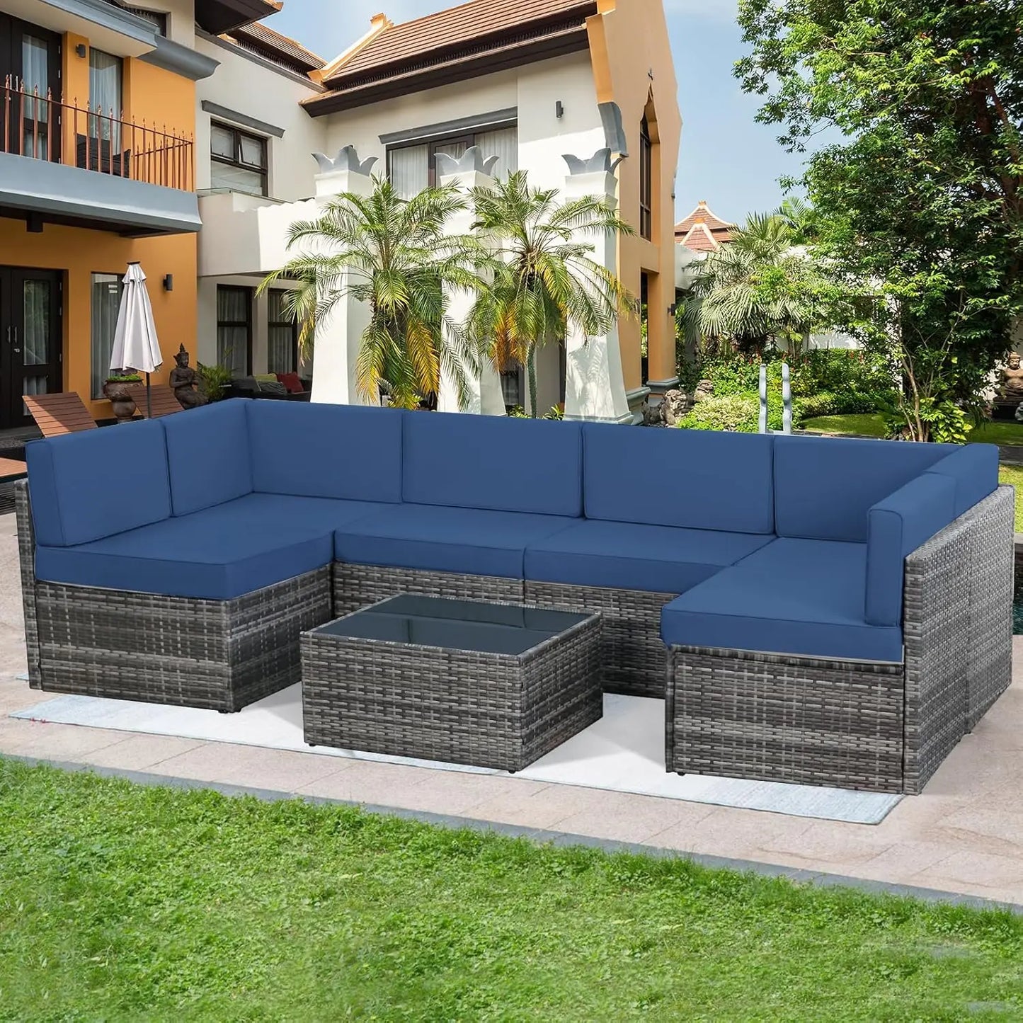 Elegant Outdoor Sectional Furniture Chair Set for Patios