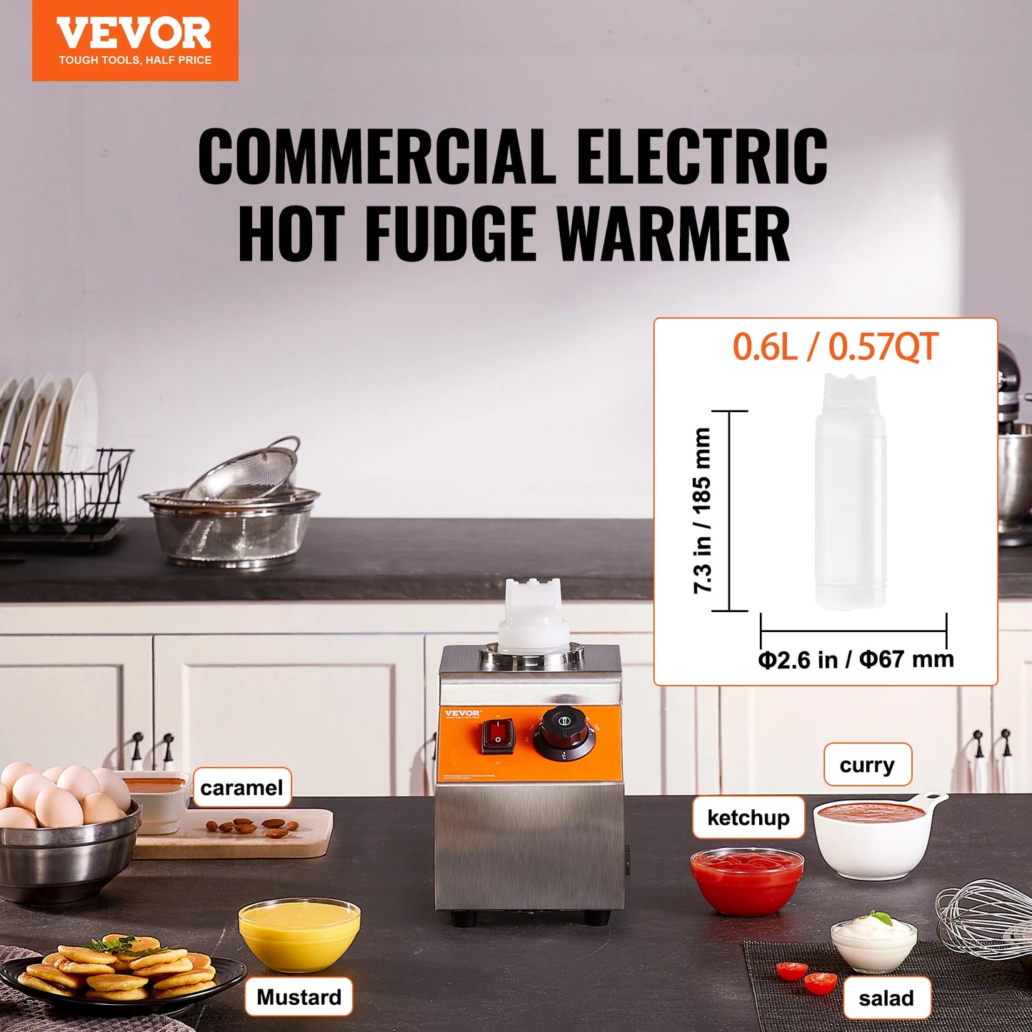 Electric Bottle Warmer w Bottle 0.57 Qt Cheese Dispenser