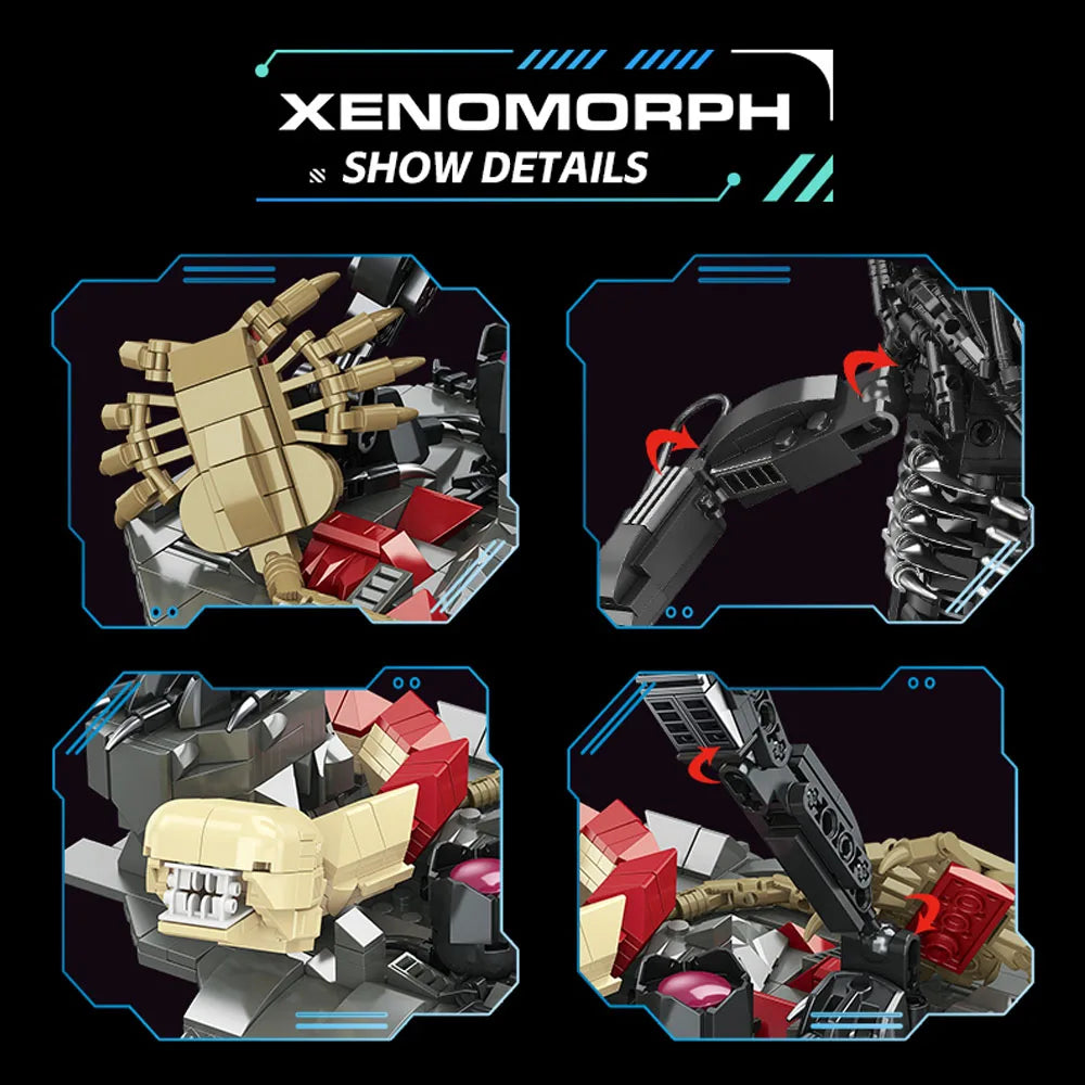 In Stock Battle Robot Alien Building Block Xenomorph Toy 882pcs