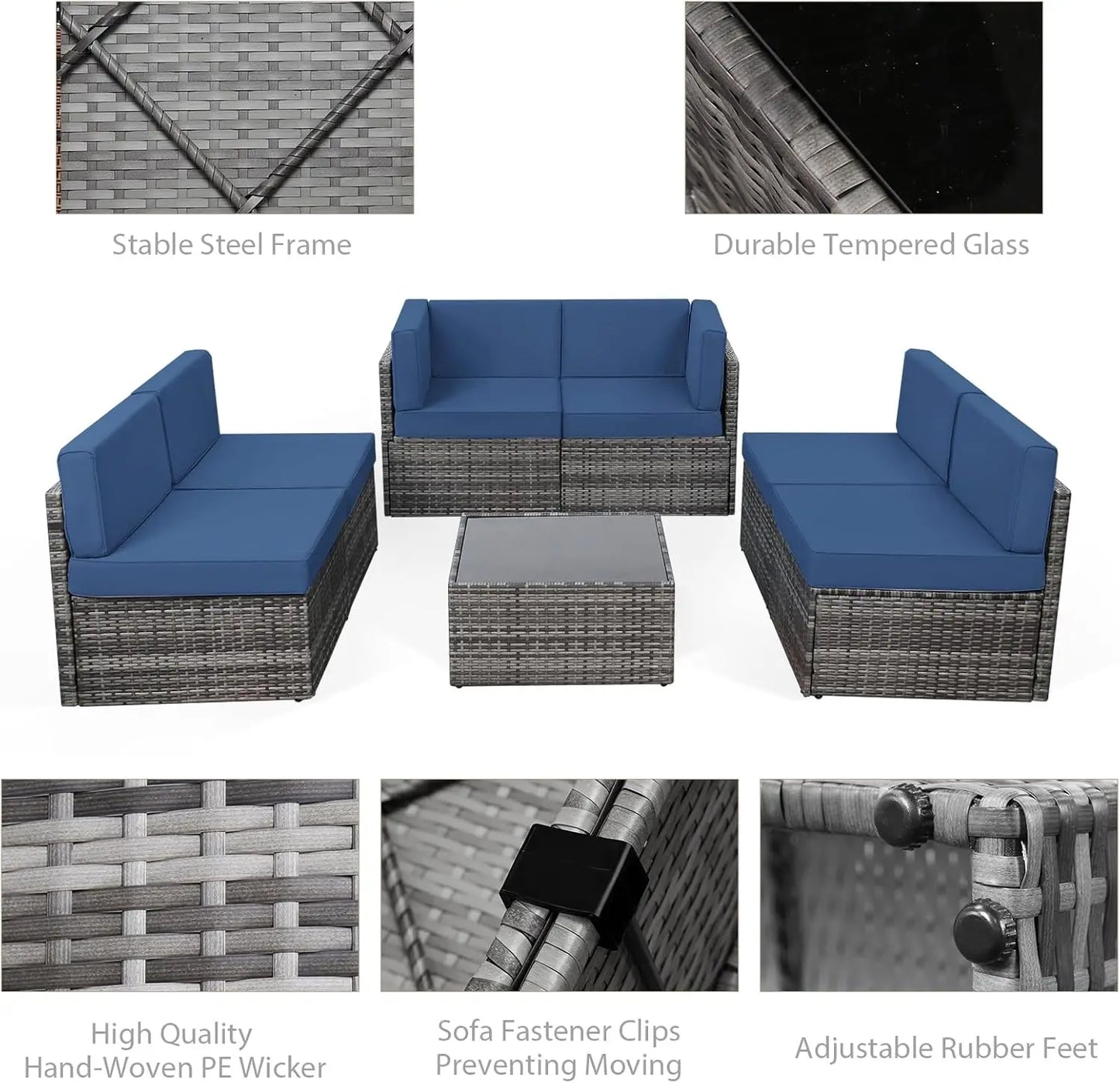Elegant Outdoor Sectional Furniture Chair Set for Patios