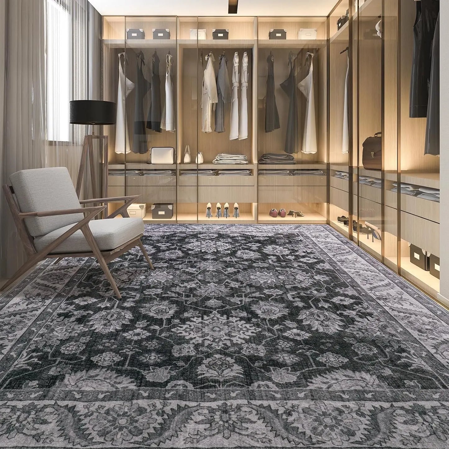 Faux Cashmere Vintage Soft Accent Area Rugs Machine Washable