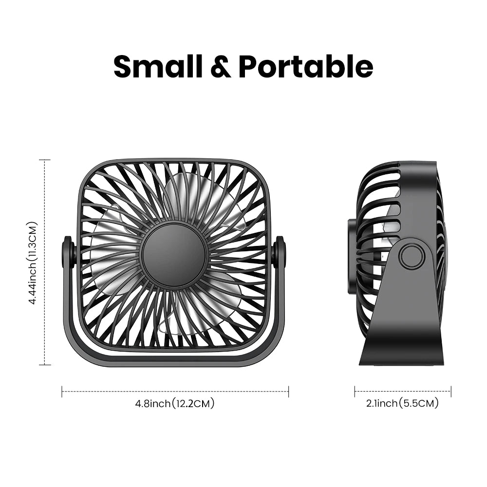 USB Pack of 2 Mini Table Fans Quiet & Strong Airflow