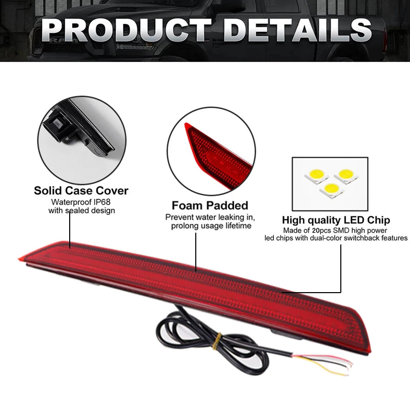2pcs Red Rear Reflector Lights For Honda Odyssey 2011-2017