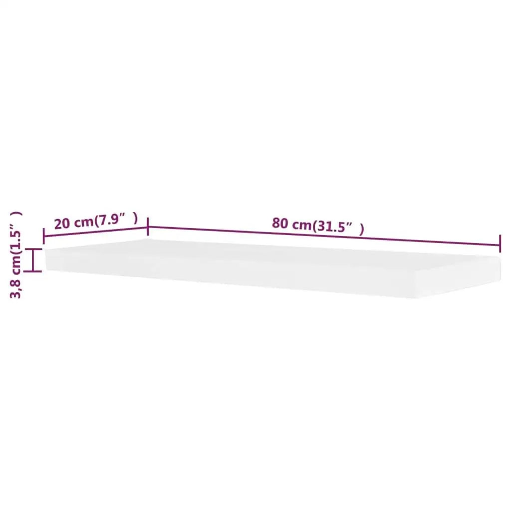 2 White MDF Floating Shelves for Wall Stylish Storage Solution