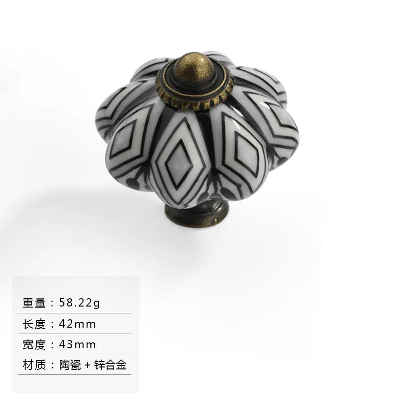 Ceramic Drawer Handle Single Hole Small Circular Colored Handle