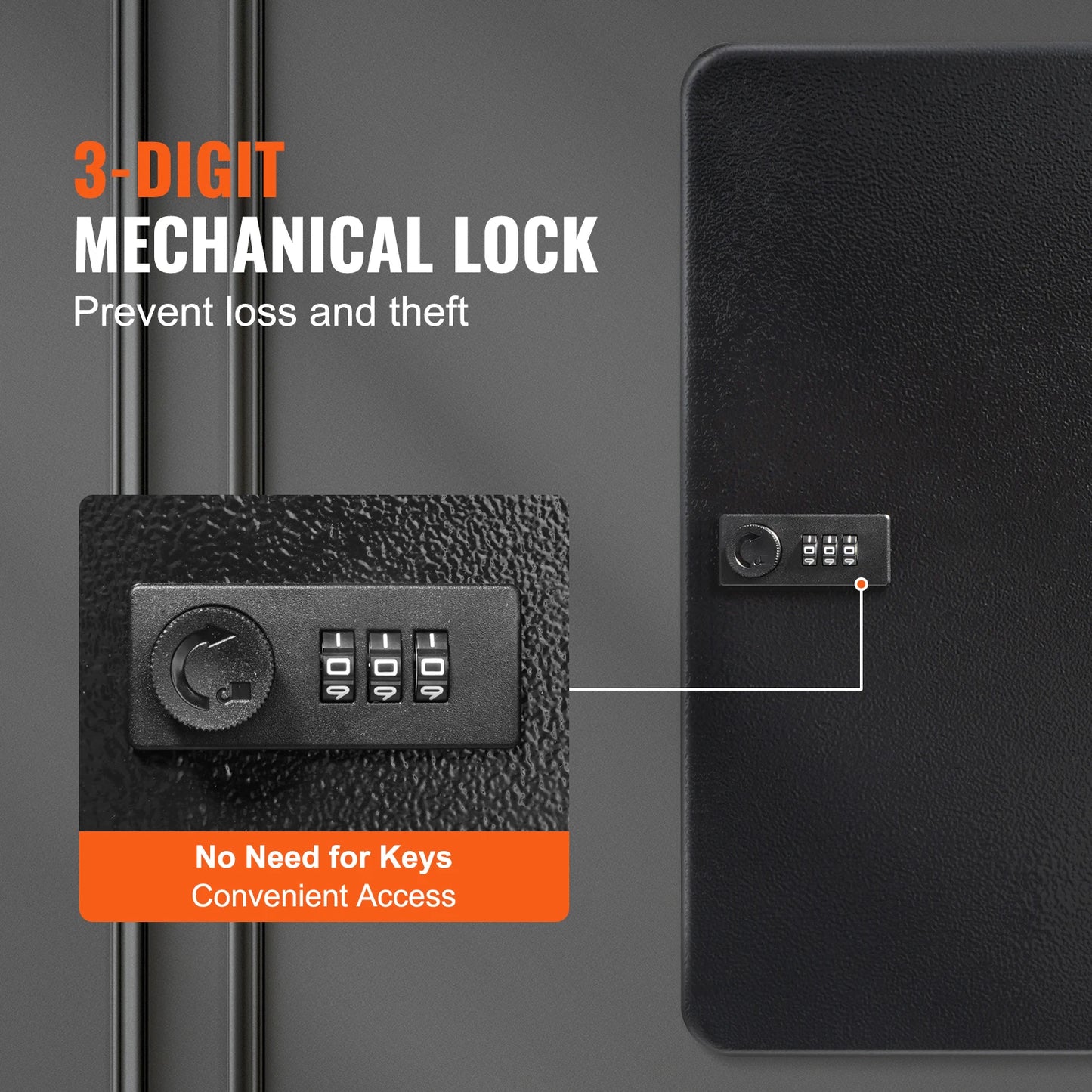 48-Key Cabinet Key Lock Box with Adjustable Racks Organizer