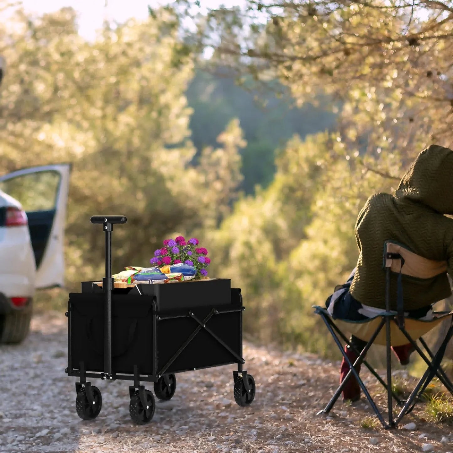Foldable Garden Handcart | Heavy-Duty One-Hand Carry