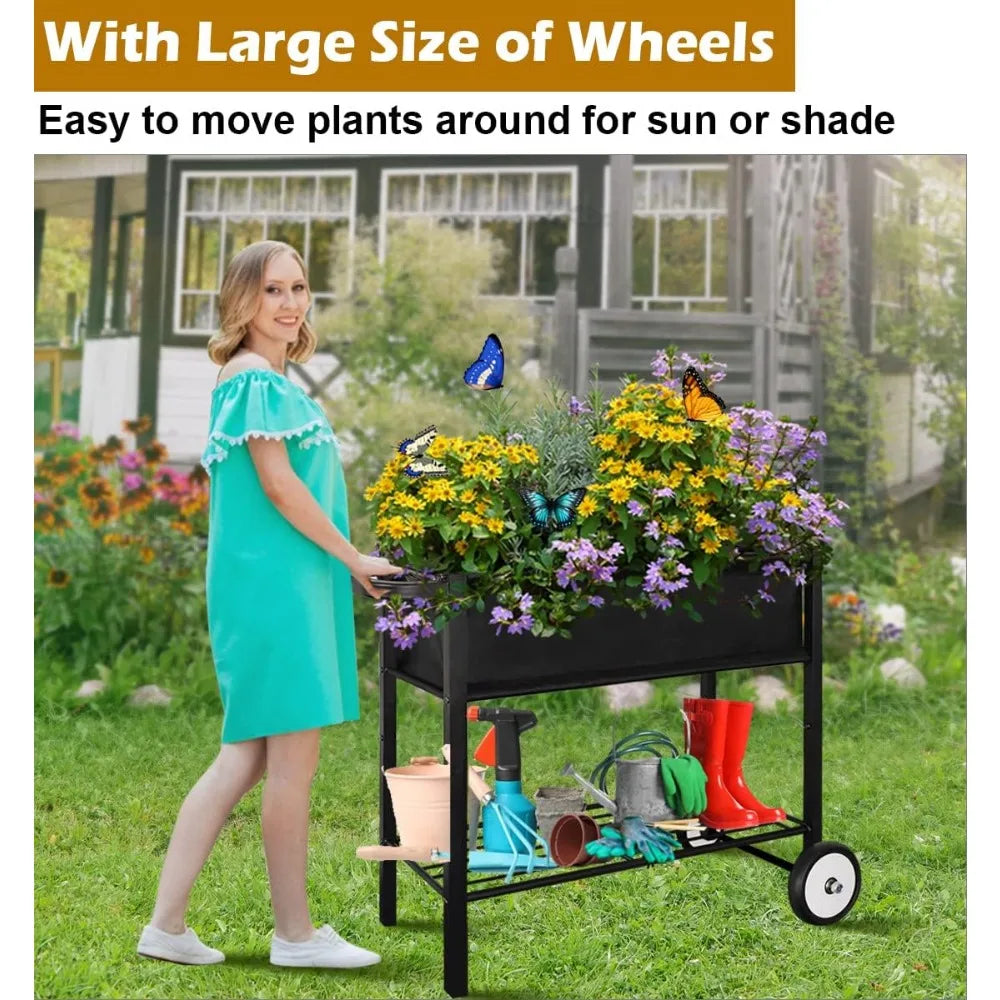 Outdoor Raised Planter Bed Box with Legs for Gardening