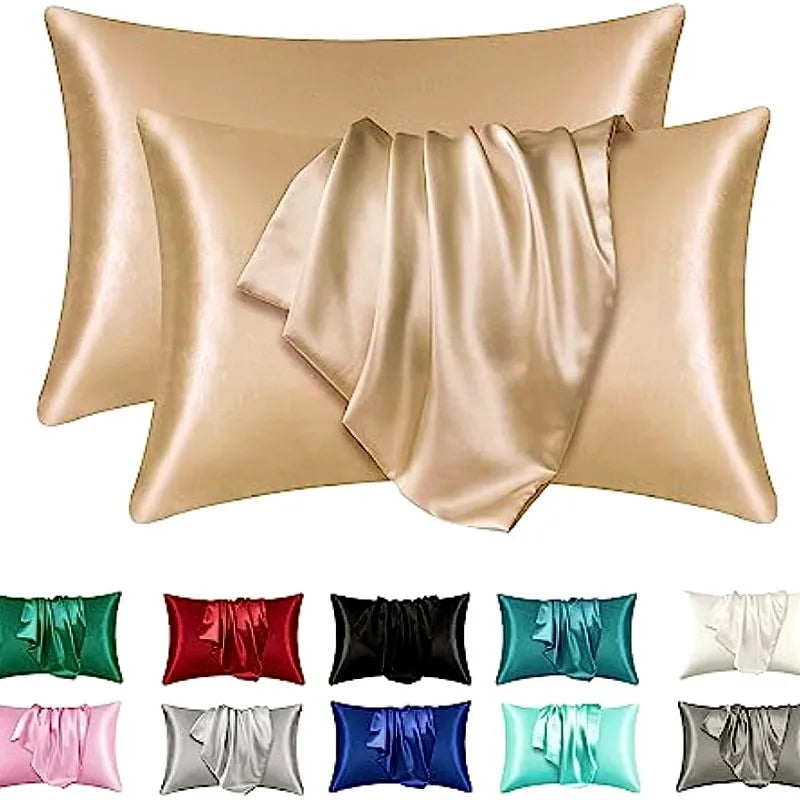2pcs Satin Silk Pillowcase for Hair and Skin, Super Soft