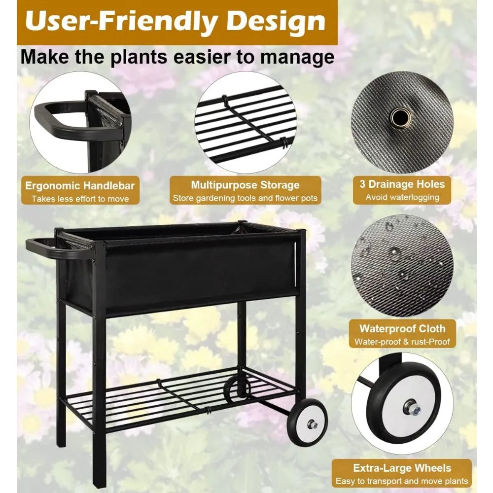 Outdoor Raised Planter Bed Box with Legs for Gardening