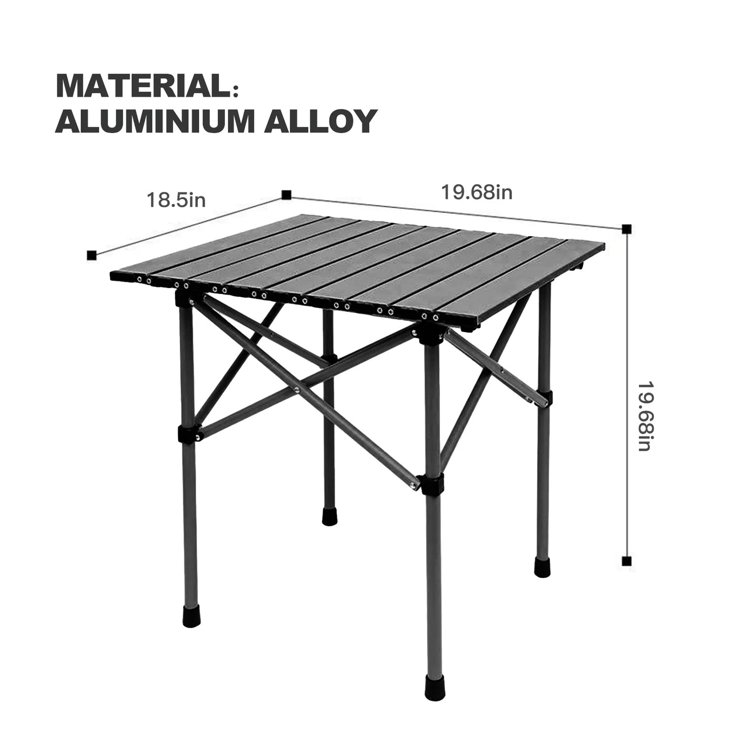 Compact Camping Table Folding Camp Side Table Portable Roll Up Aluminum Table with Carry Bag