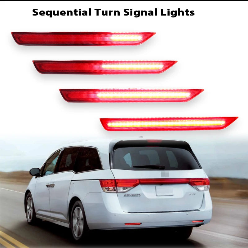 2pcs Red Rear Reflector Lights For Honda Odyssey 2011-2017