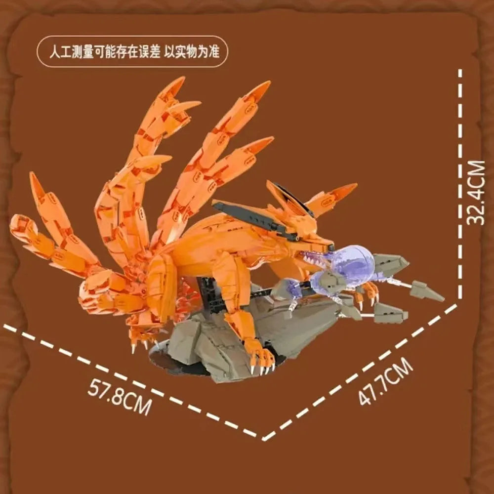 Anime Nine-Tailed Fox Mythical Animals Kits 1480pcs Building Bricks Blocks Toys Gifts