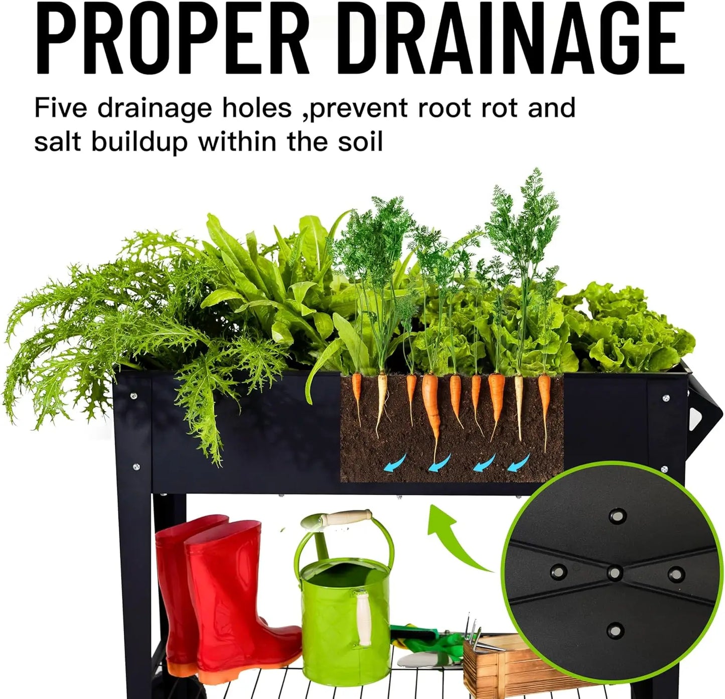 Raised Garden Bed with Wheels Anti-Rust Steel Planter Box