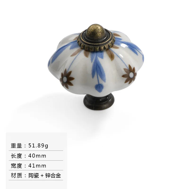 Ceramic Drawer Handle Single Hole Small Circular Colored Handle