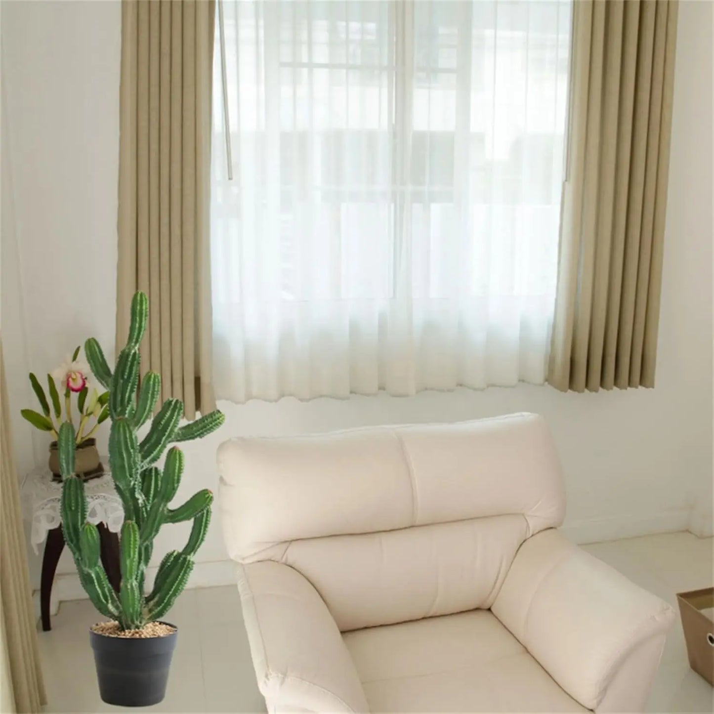 32 Inch Artificial Cactus Plant with Planter Faux Cacti Pot