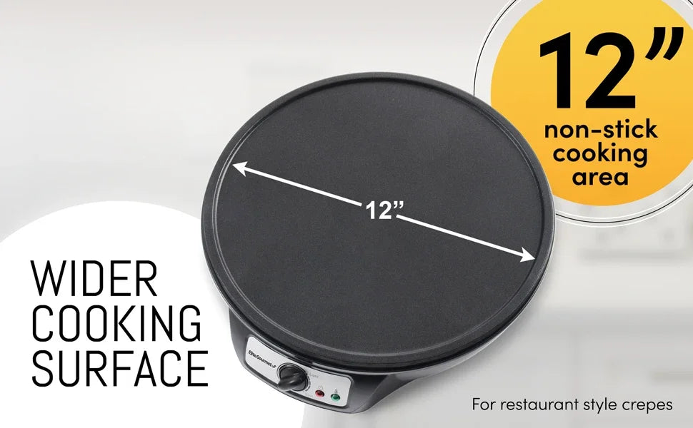 Electric Crepe Pancake Maker Non-stick Griddle 12 Inch