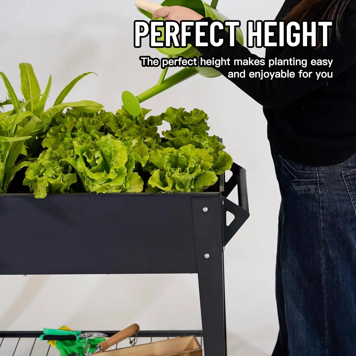 Raised Garden Bed with Wheels Anti-Rust Steel Planter Box