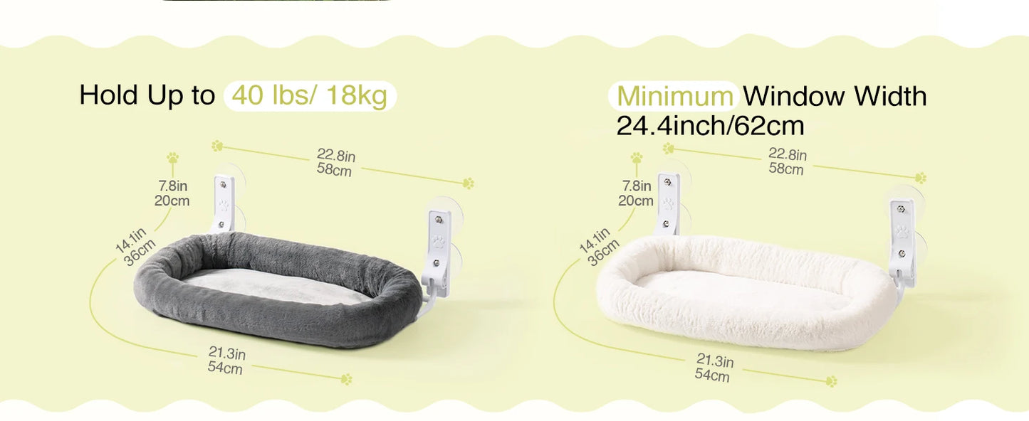 Foldable Window Perch 4 Strong Suction Cups Cordless Hammock