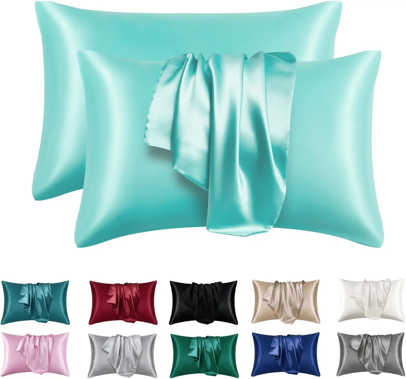 2pcs Satin Silk Pillowcase for Hair and Skin, Super Soft
