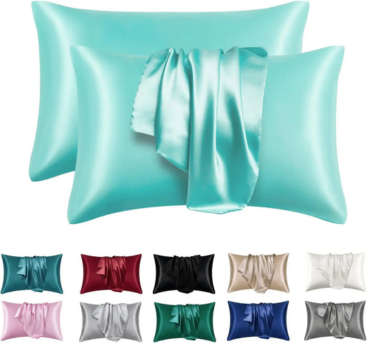2pcs Satin Silk Pillowcase for Hair and Skin, Super Soft