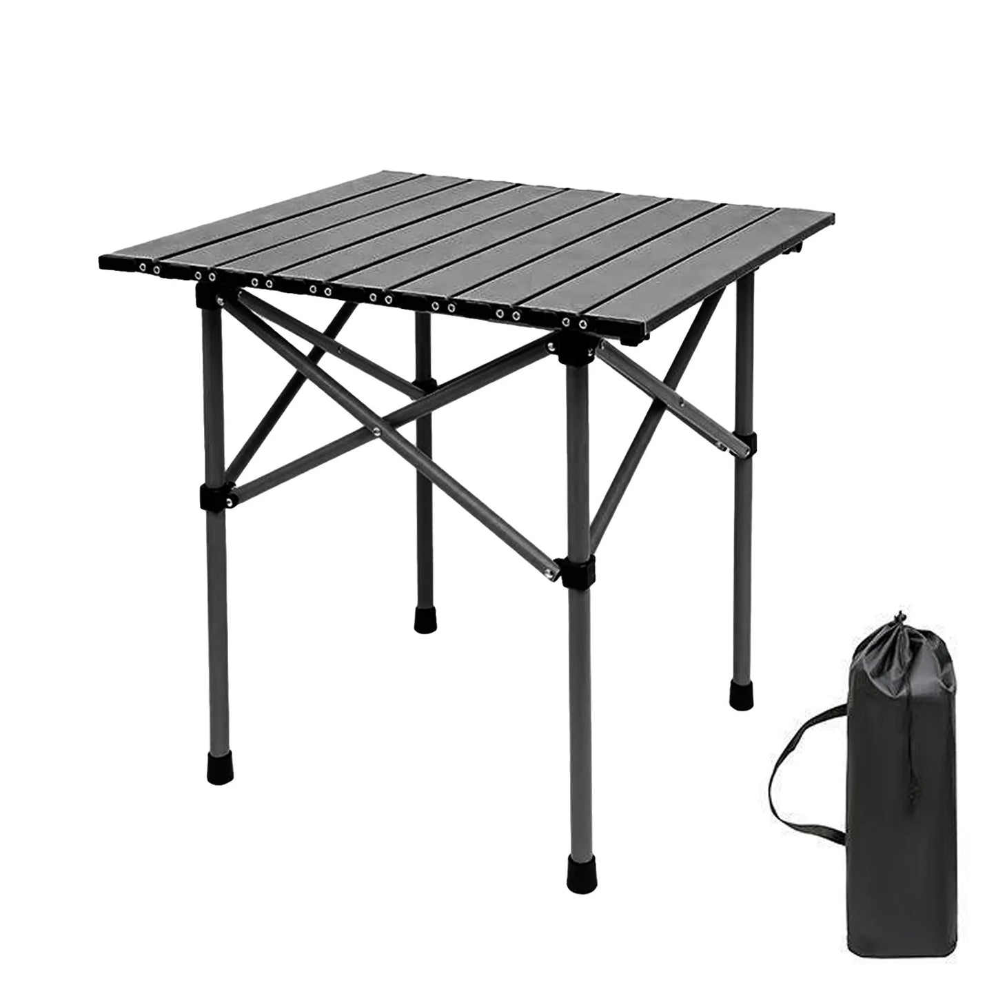 Compact Camping Table Folding Camp Side Table Portable Roll Up Aluminum Table with Carry Bag