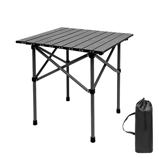 Compact Camping Table Folding Camp Side Table Portable Roll Up Aluminum Table with Carry Bag