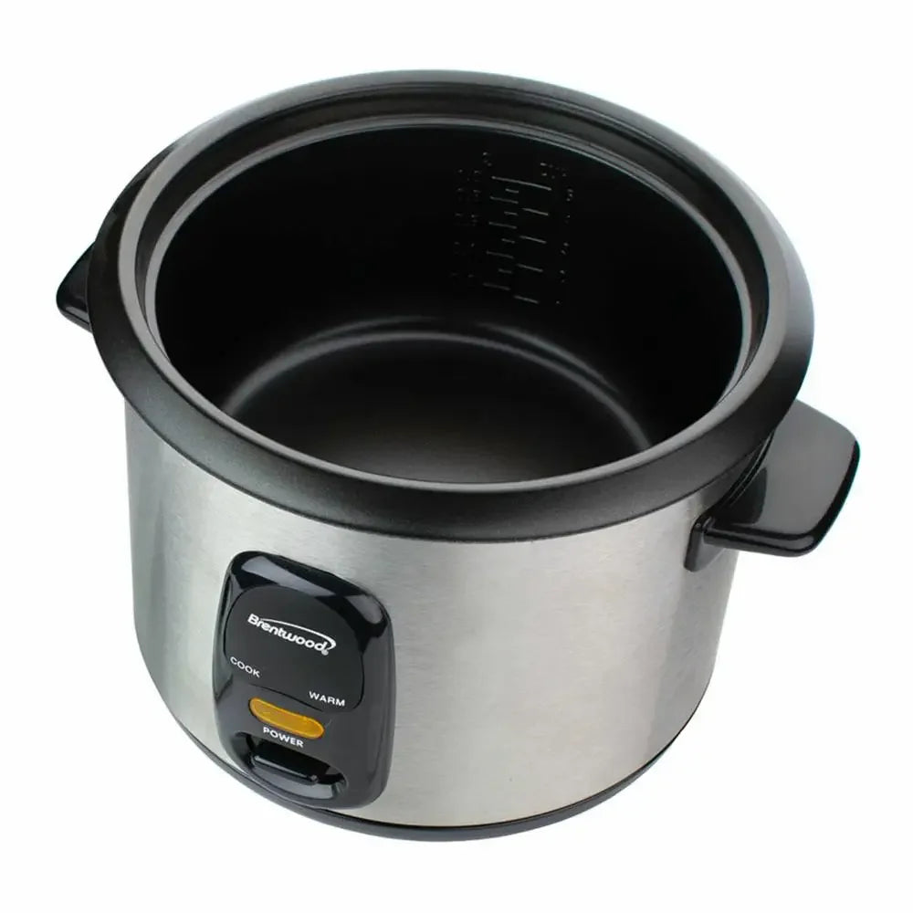 16-Cup Rice Cooker Steamer Non-Stick Pot Black Silver Automatic Warming 500W