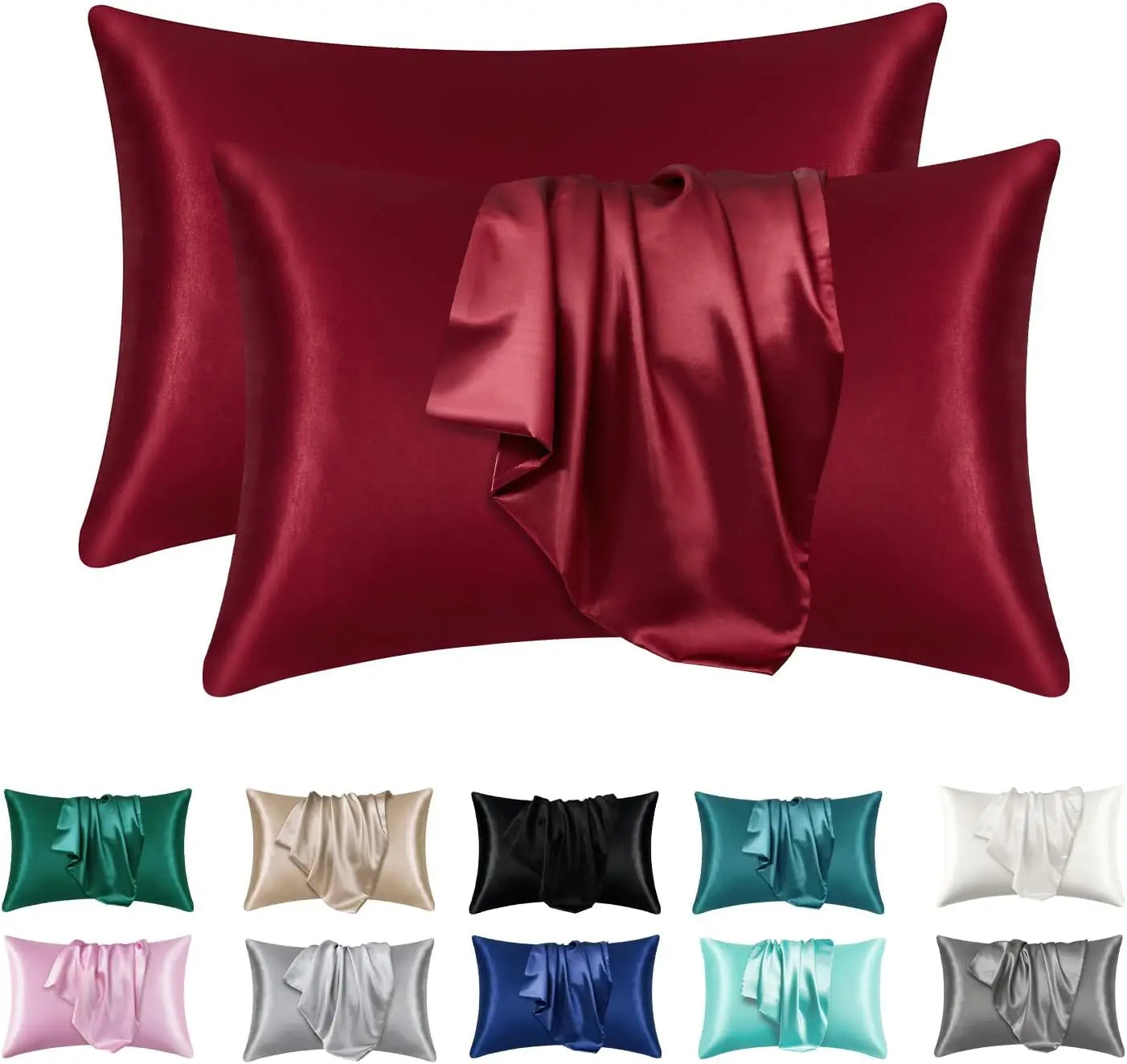 2pcs Satin Silk Pillowcase for Hair and Skin, Super Soft
