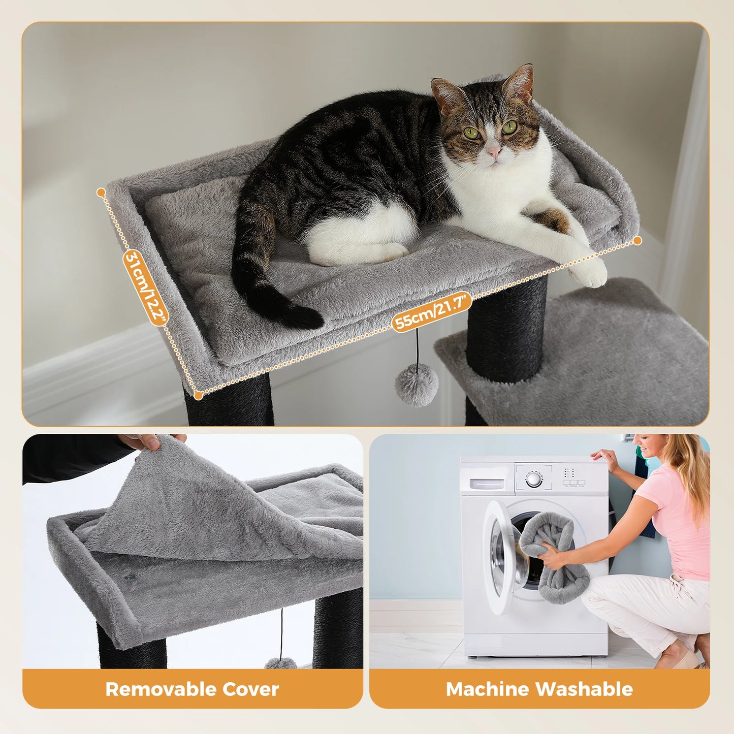 Big Cat Tree for Large Cats Robust Cat Tower with Perch