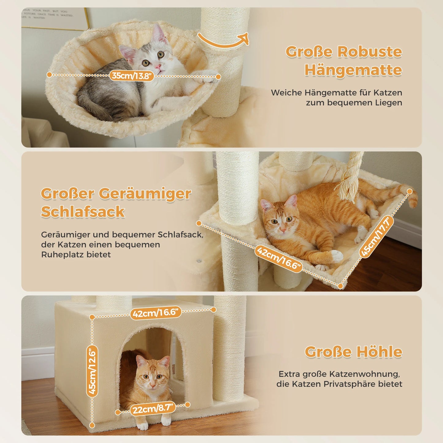Big Cat Tree for Large Cats Robust Cat Tower with Perch