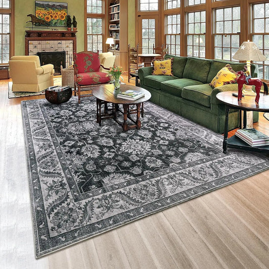 Faux Cashmere Vintage Area Rugs Home Decor Low Pile Floral