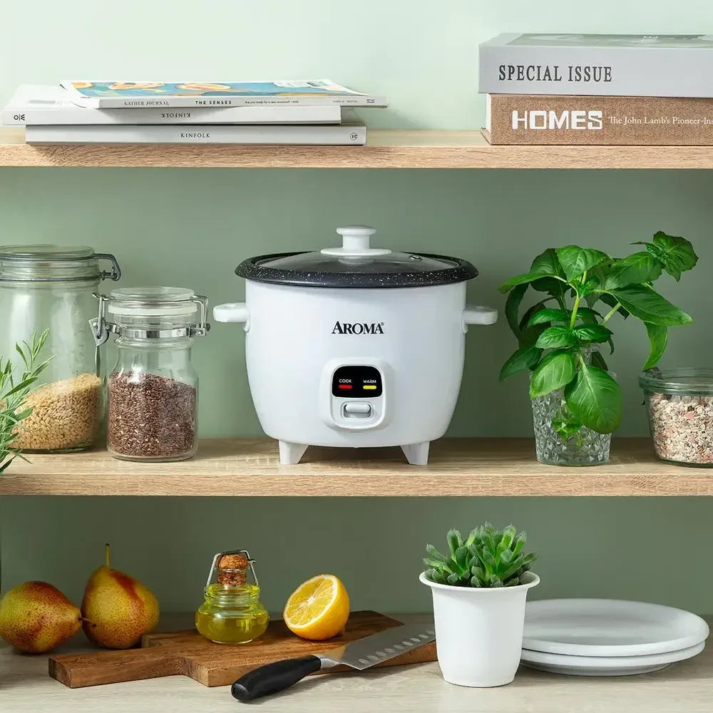 6-Cup Rice/Grain Cooker Bonded Granite® Pot One-Touch Design