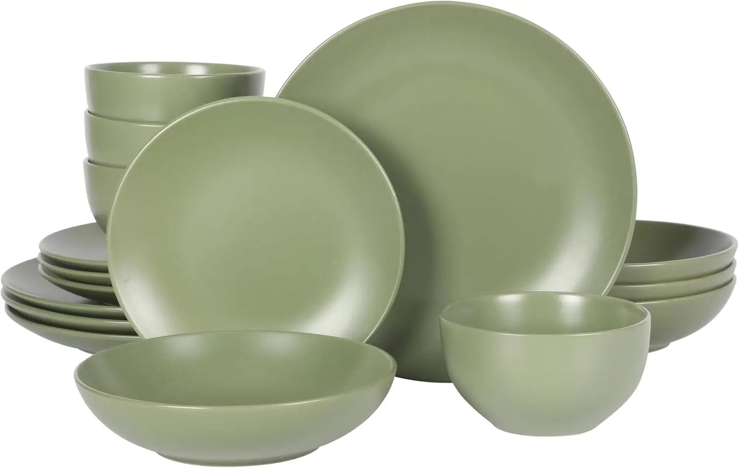 Zuma Stoneware Dinnerware Set - Matte Black for Four