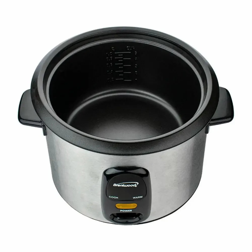 16-Cup Rice Cooker Steamer Non-Stick Pot Black Silver Automatic Warming 500W