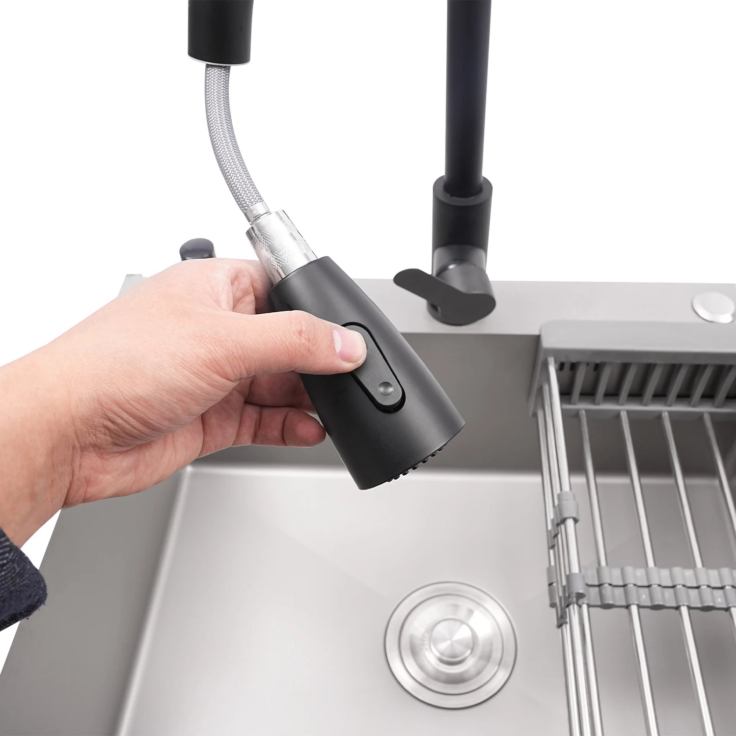 Stainless Steel Kitchen Sink with Cabinet and Faucet Portable Laundry Sink