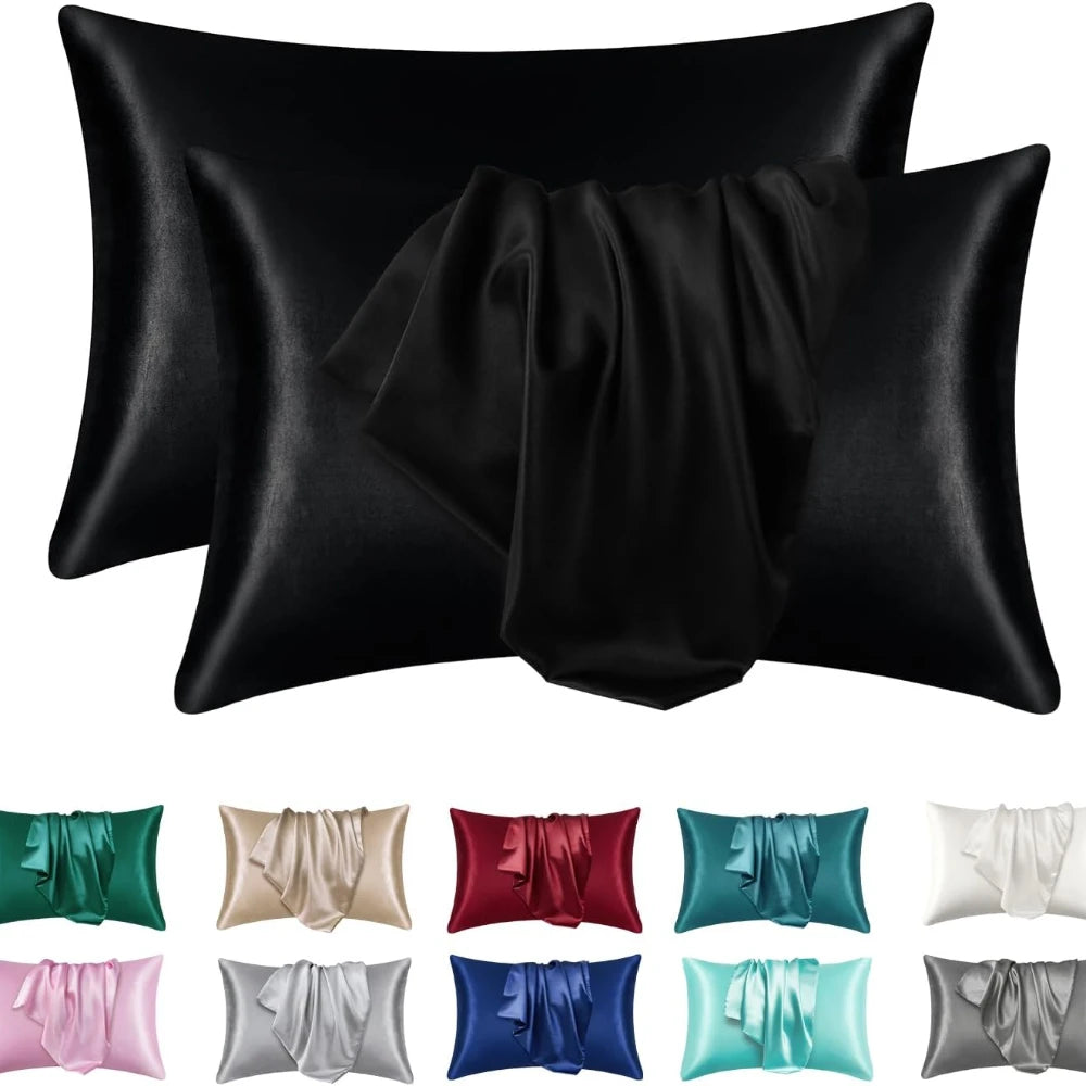 2pcs Satin Silk Pillowcase for Hair and Skin, Super Soft